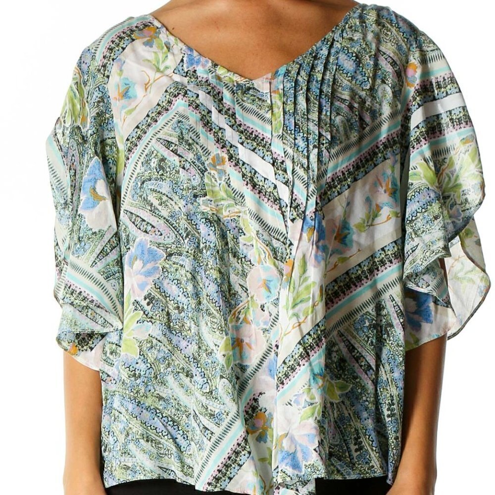 MAEVE Anthropologie Fluttered Maya Printed Blouse Top